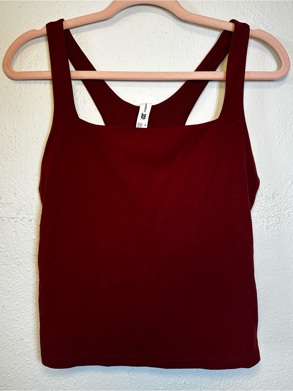 all in motion Burgundy Square-Neck Tank Top